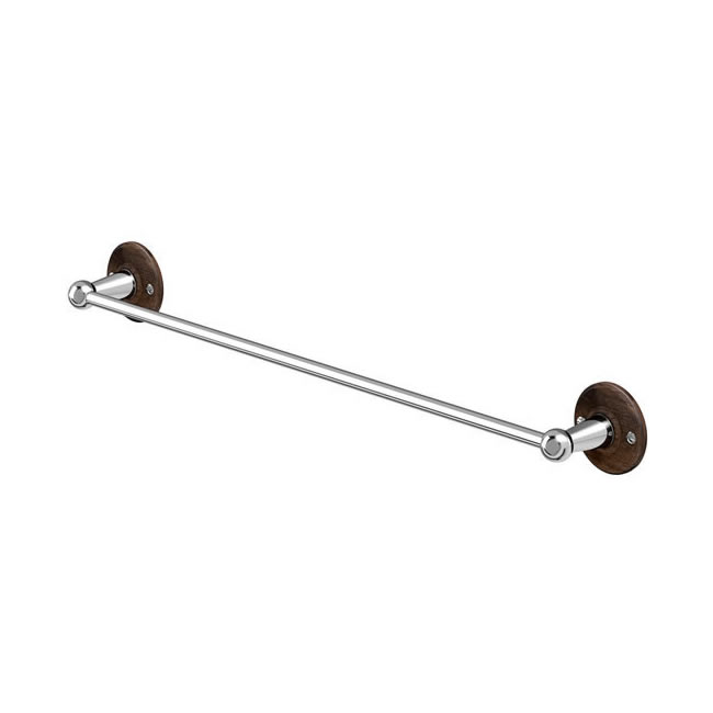 Single Towel Rail with Walnut Backplate